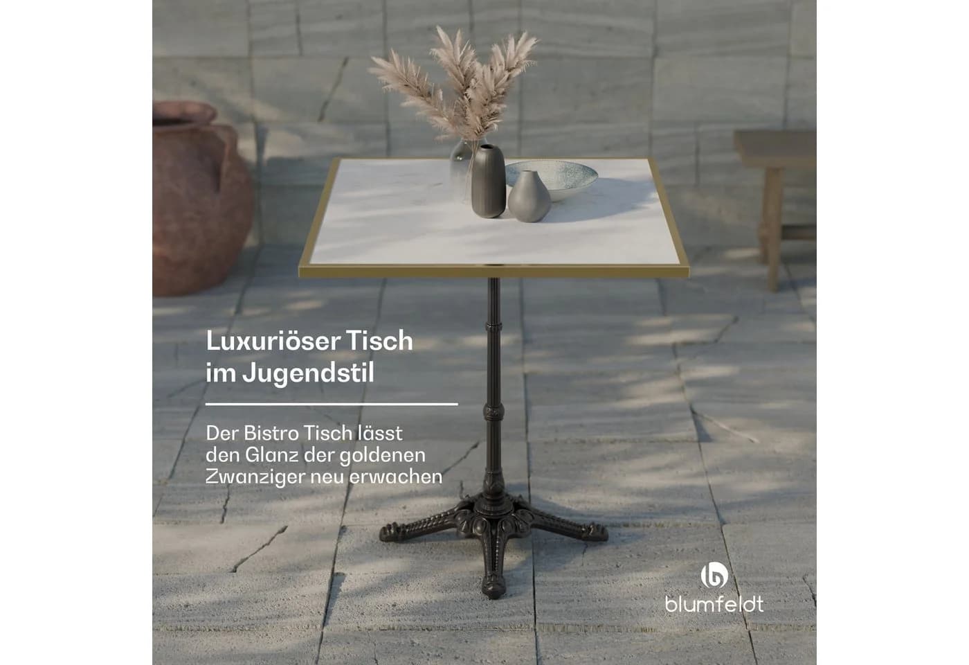 Blumfeldt Beistelltisch Patras Lux Marmor Bistro-Tisch