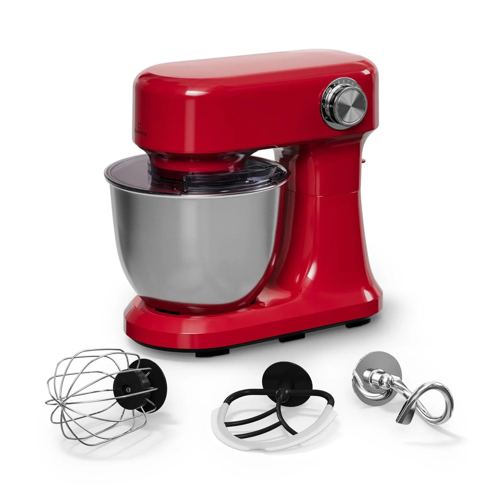 Klarstein Bella Evo Küchenmaschine 1500 W 5 l Rot Planetarisches Rührsystem