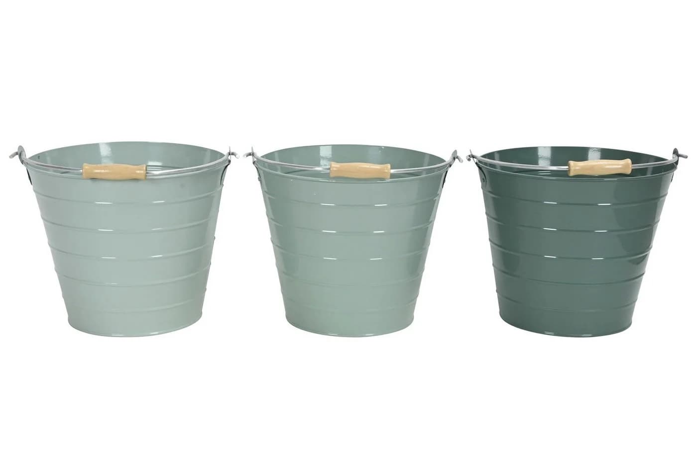 finehomegarden Blumentopf Eimer Metall 3farbig sortiert mit Henkel