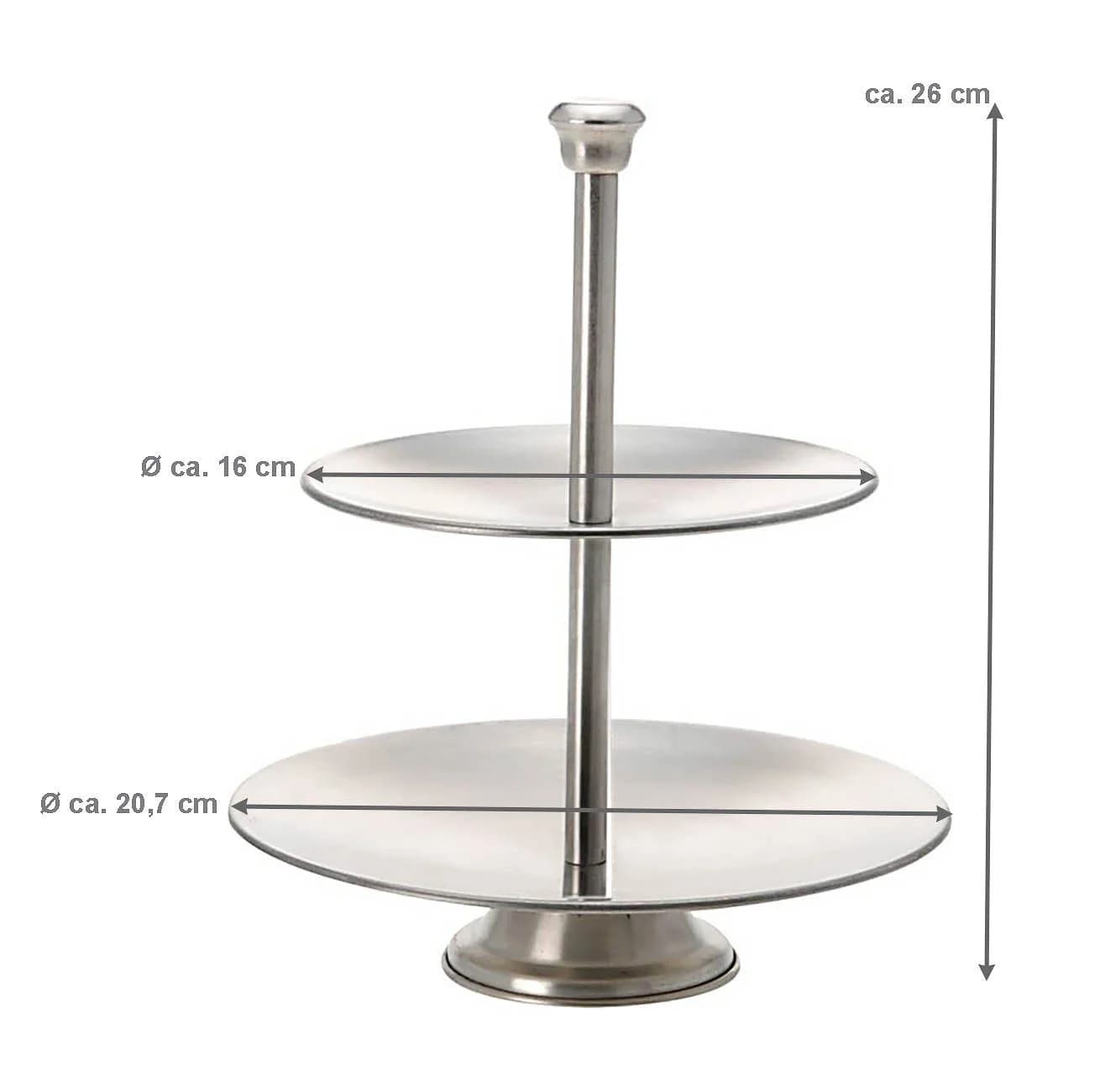 Bubble-Store 2-stufige Edelstahl-Etagere Silber