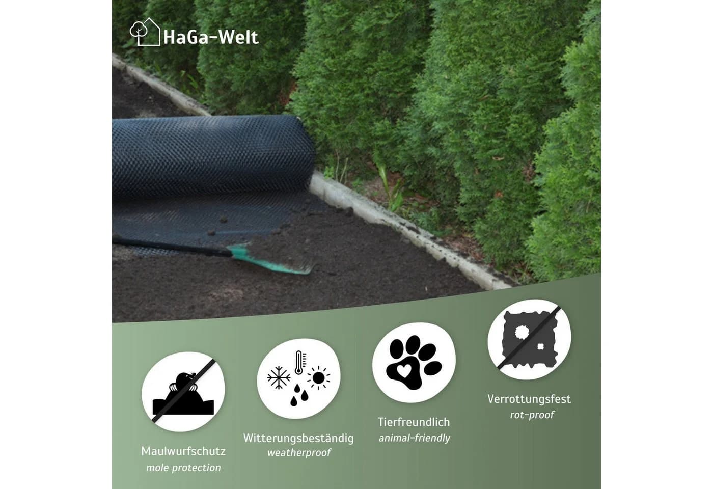 HaGa Maulwurfgitter Premium 1m UV-beständig