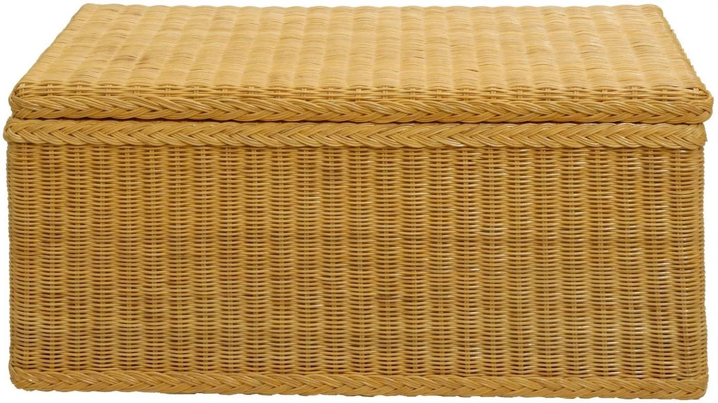 Krines Home Truhe Wäschetruhe Rattan Natur Honig