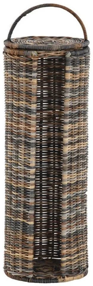 Krines Home Toiletten-Ersatzrollenhalter Rattan mit Deckel Mehrfarbig
