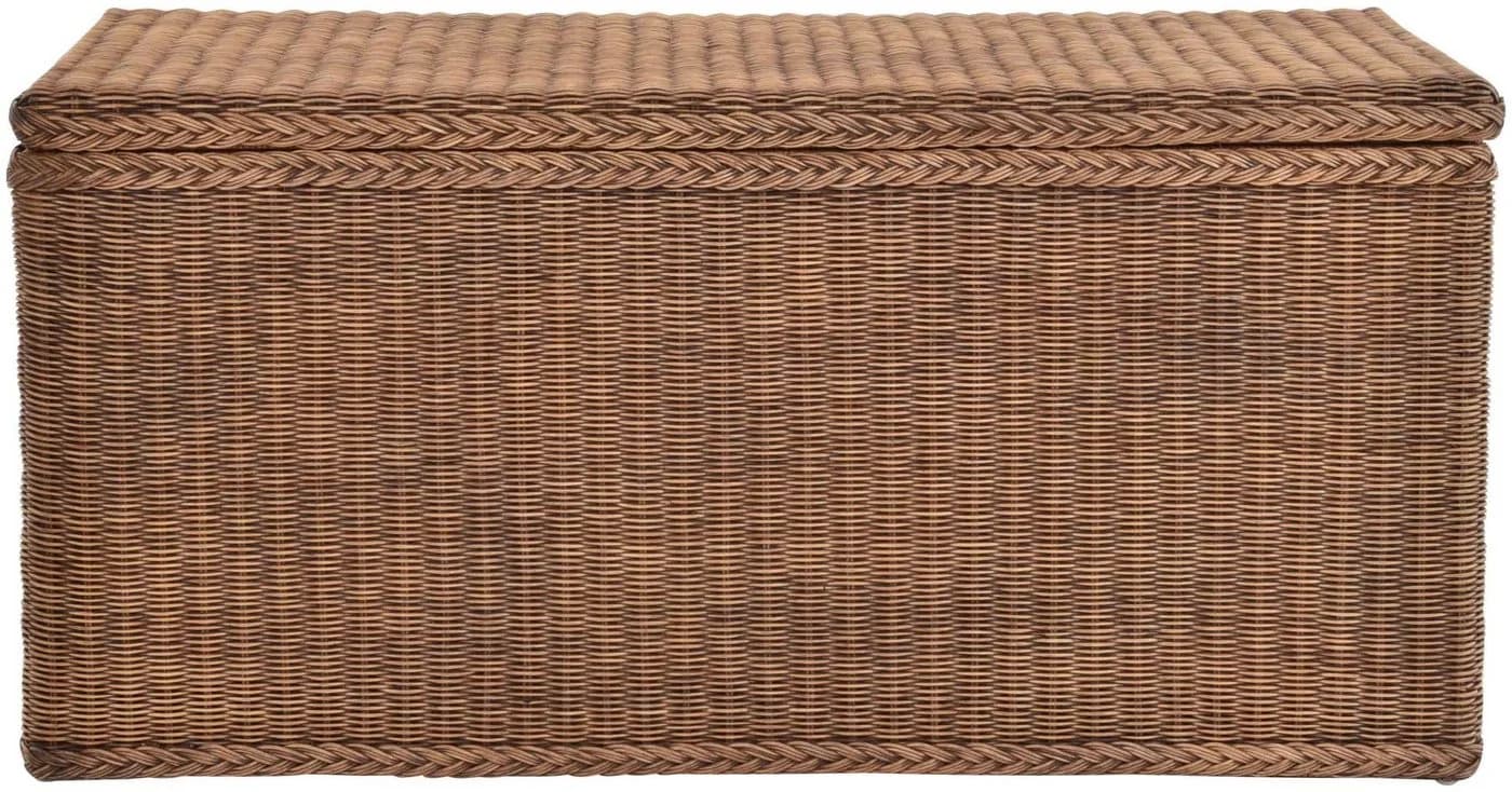 Krines Home Truhe Große Rattantruhe MAX Natur Rattan