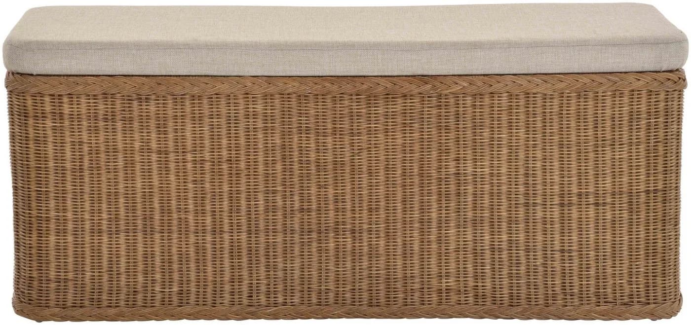 Krines Home Sitztruhe Rattan Wäschekorb mit Deckel