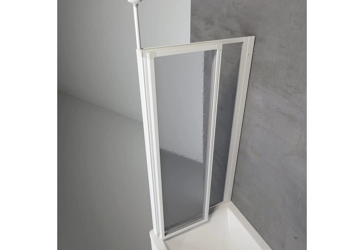 Schulte Badewannenfaltwand Well Weiß Kunstglas Tropfen Dekor