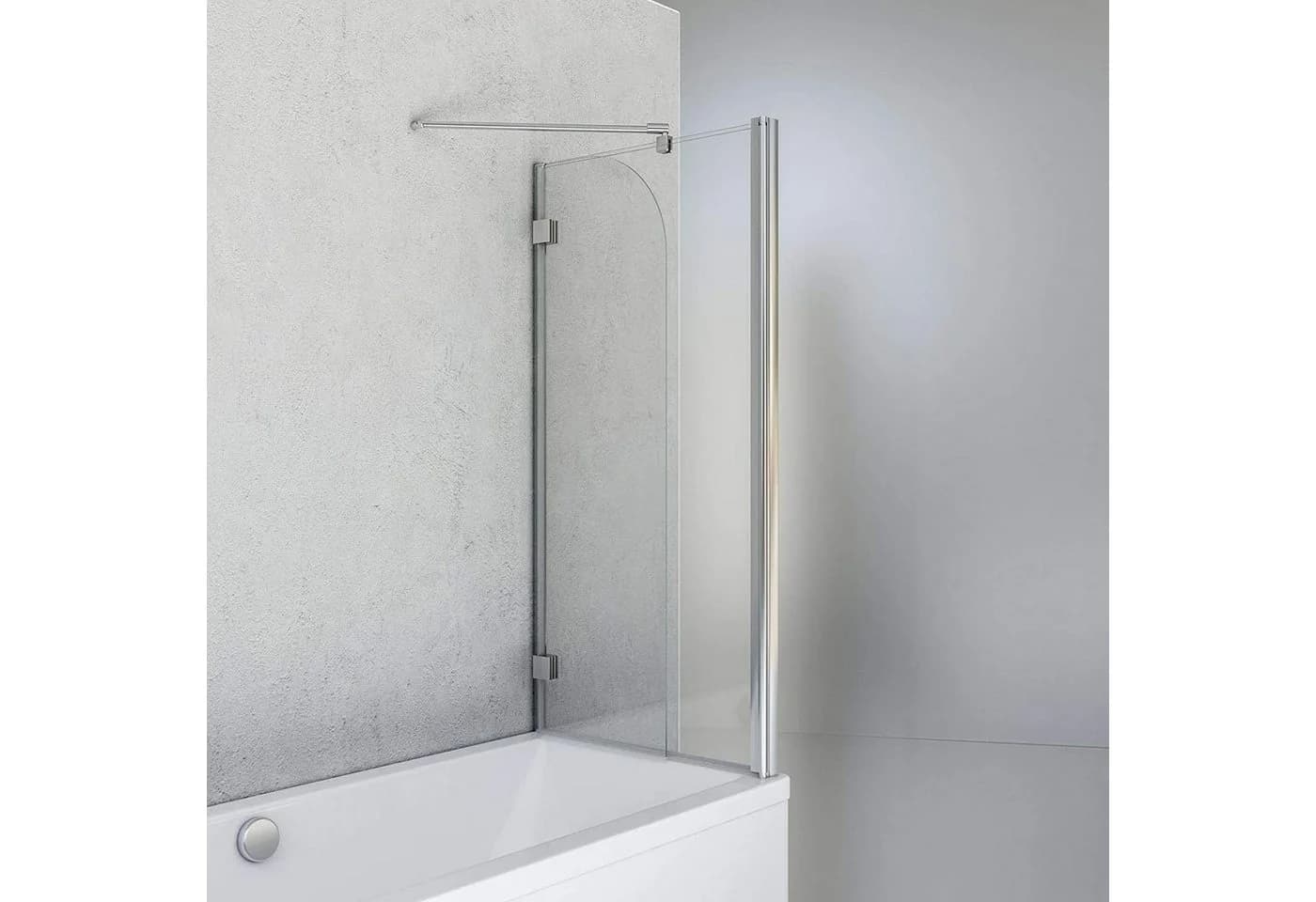Schulte Badewannenfaltwand Angle 112 x 142 cm ESG Glas Chromoptik