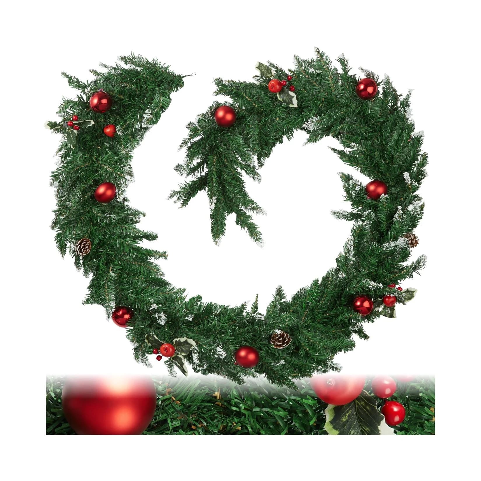 tectake® Weihnachtsgirlande 270 cm 180 Zweige