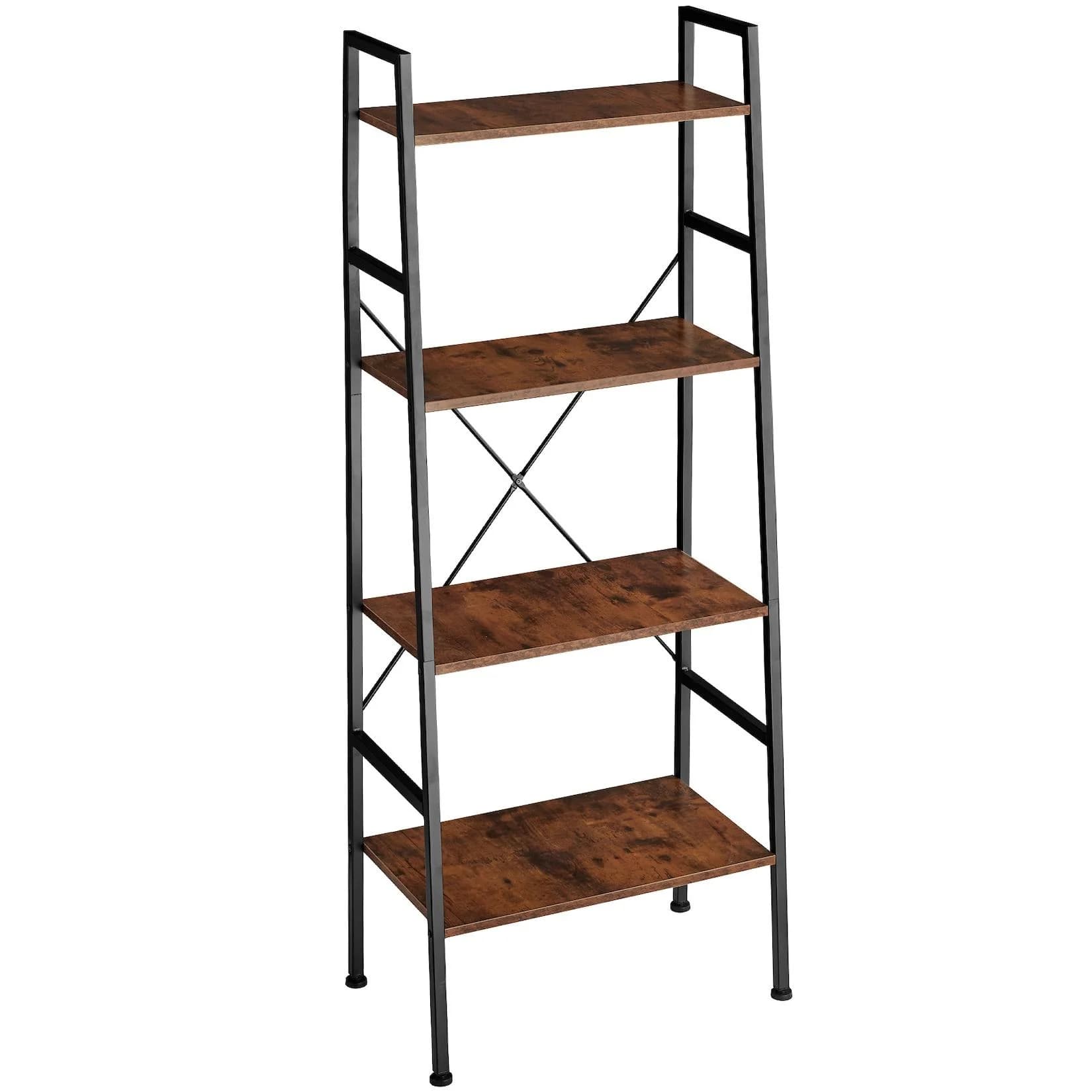 tectake Leiterregal Industrial Style 4 Ebenen mit Kippschutz