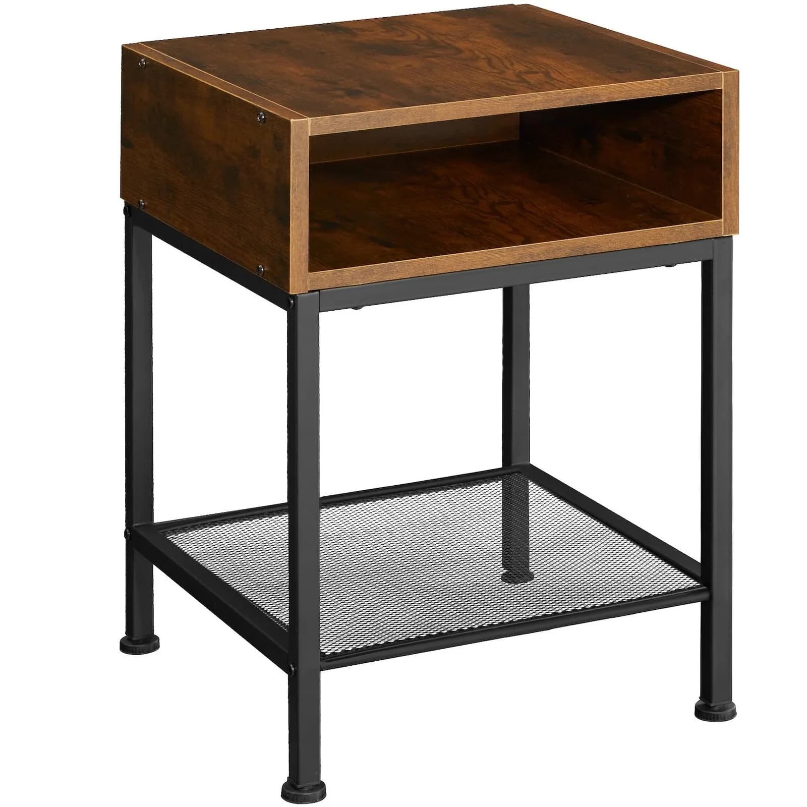 tectake Nachttisch Harlow Industrie-Chic Holz Stahl Beistelltisch