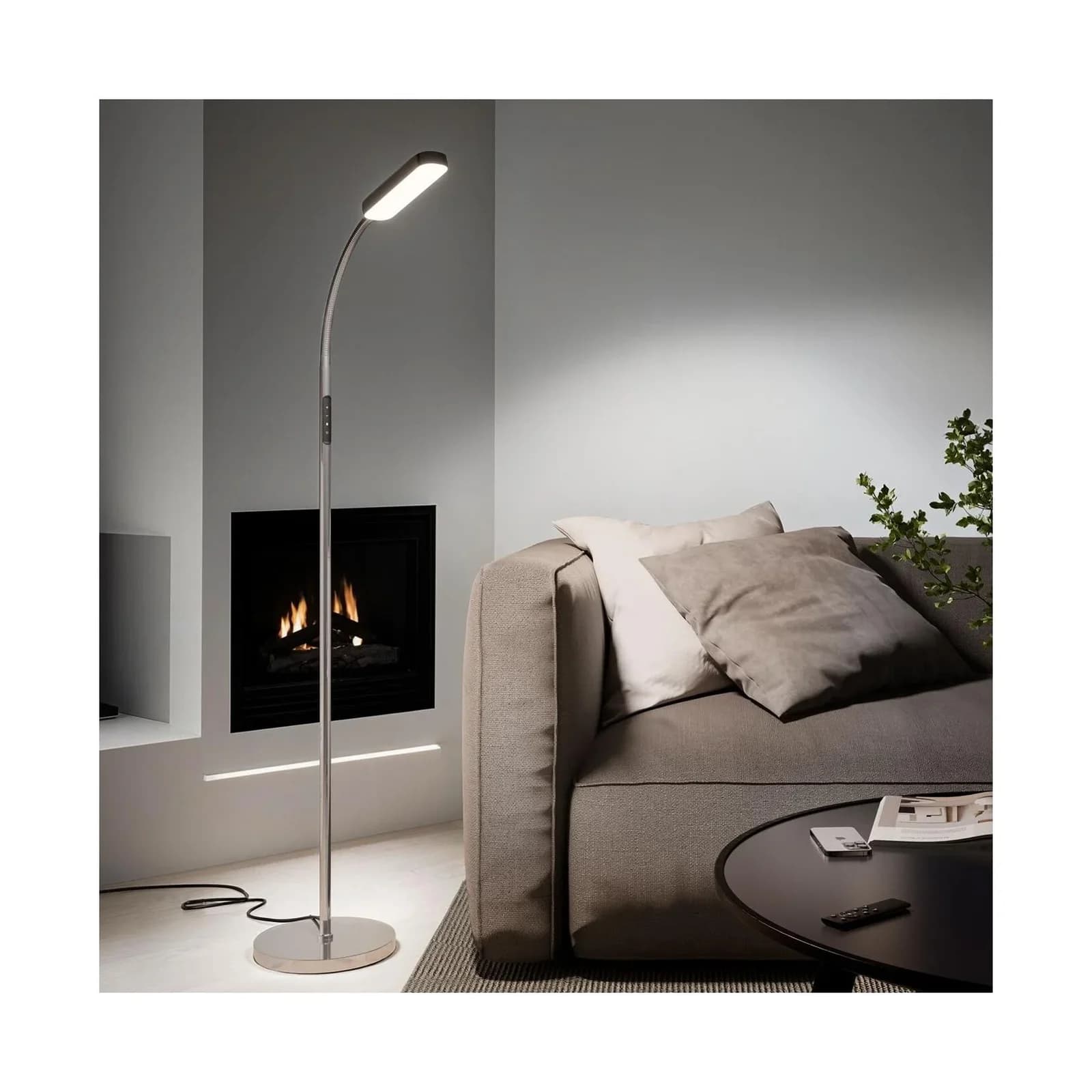 TecTake LED Stehlampe mit 5 Lichtmodi und dimmbarem Schwanenhals