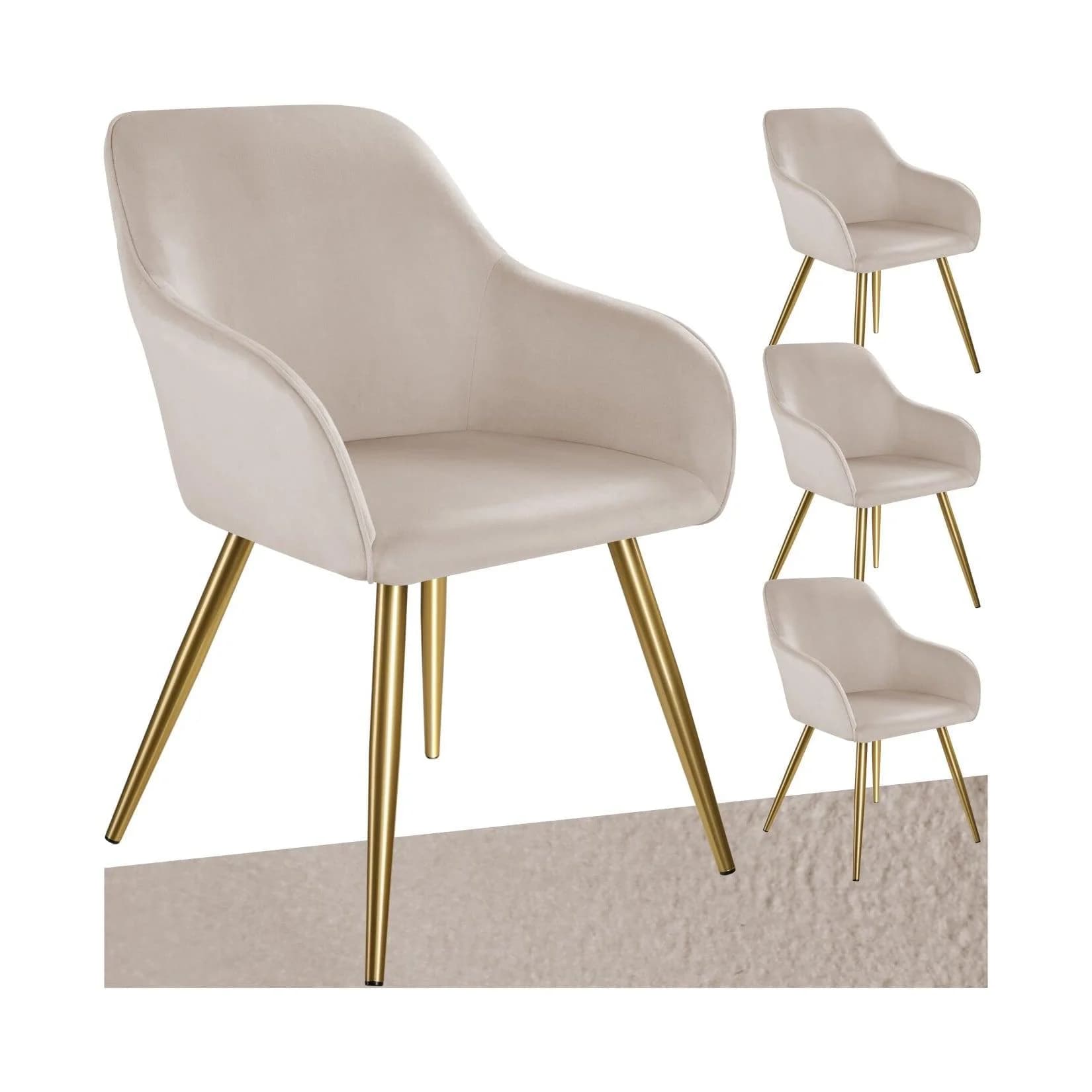 tectake Esszimmerstuhl Marilyn Set 4 St. Vielseitig Kombinierbar