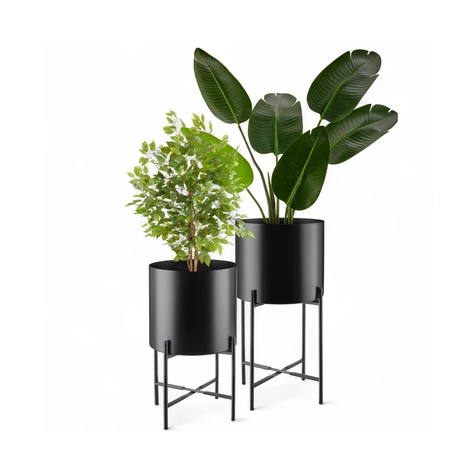 tectake Pflanzenständer 2-teilig Industrial Style Schwarz