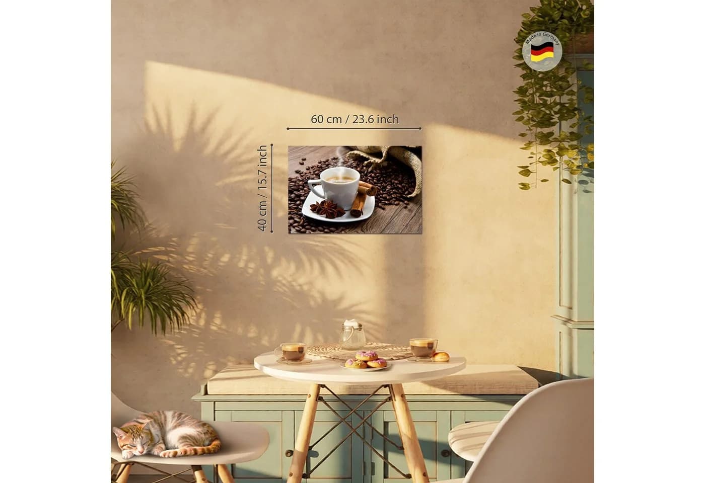 Runa Art Wandbild Kaffee Motiv Braun 60x40 cm