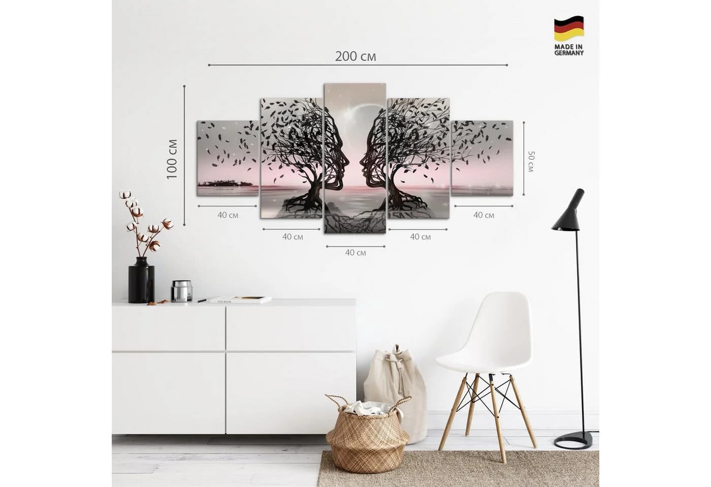 Runa Art Wandbild XXL Modern Liebespaar 200x100 cm