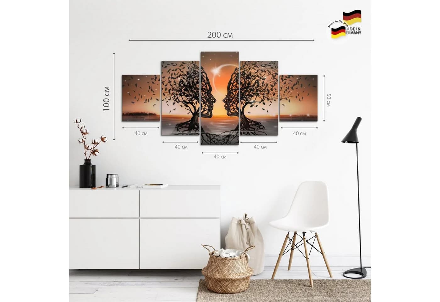 Runa Art Wandbild XXL Liebespaar Modern 200x100 cm