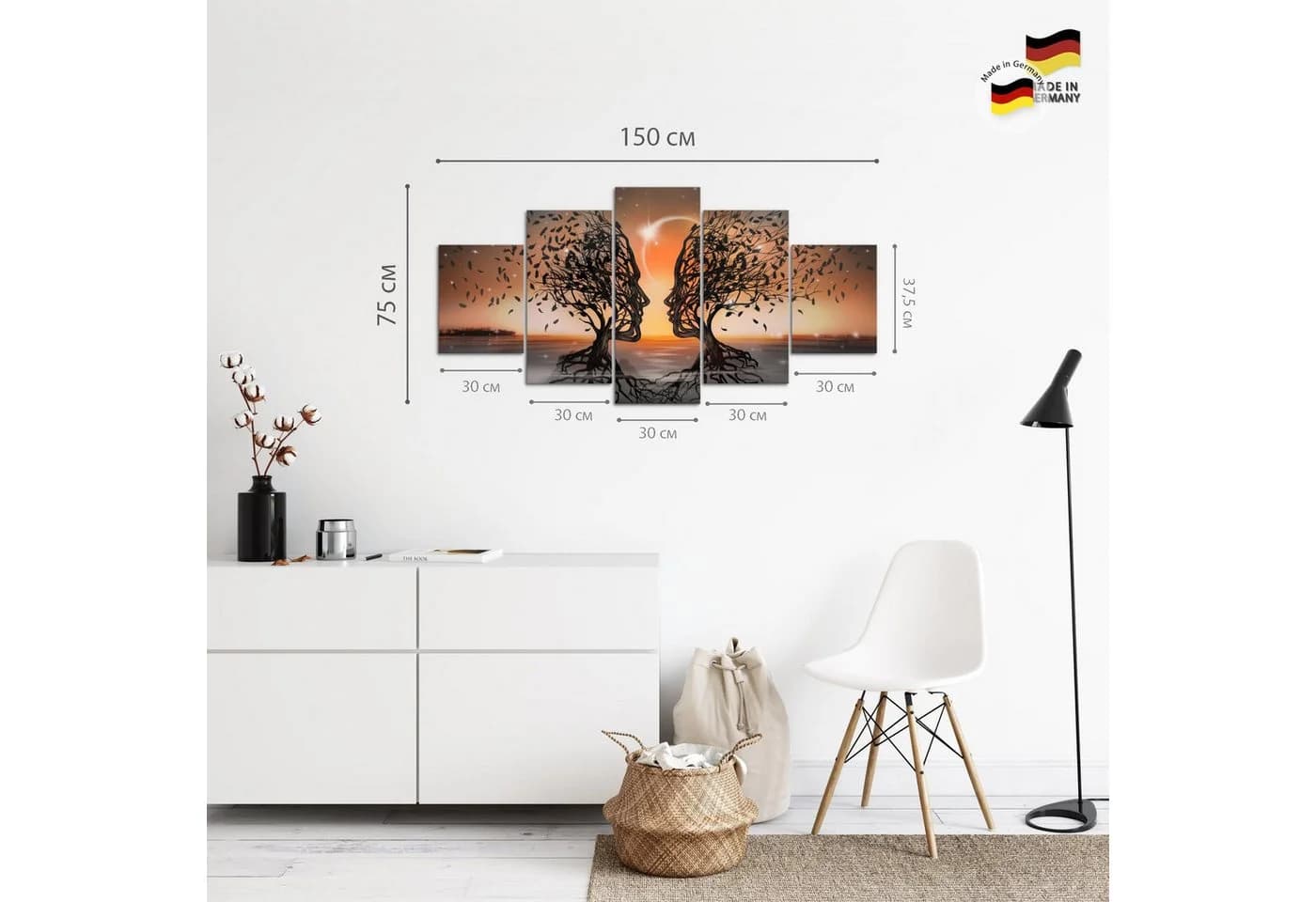 Runa Art Wandbild XXL Liebespaar Modern 150x75cm