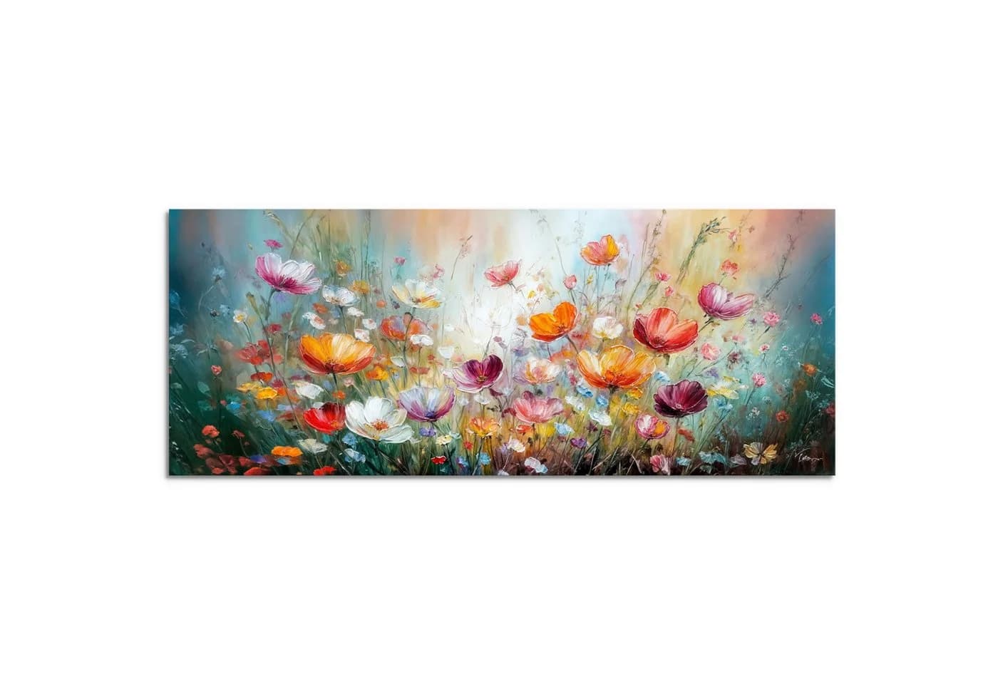 Runa Art XXL-Wandbild Blumen 100 x40 cm Bild Vlies Wohnzimmer Schlafzimmer Deko