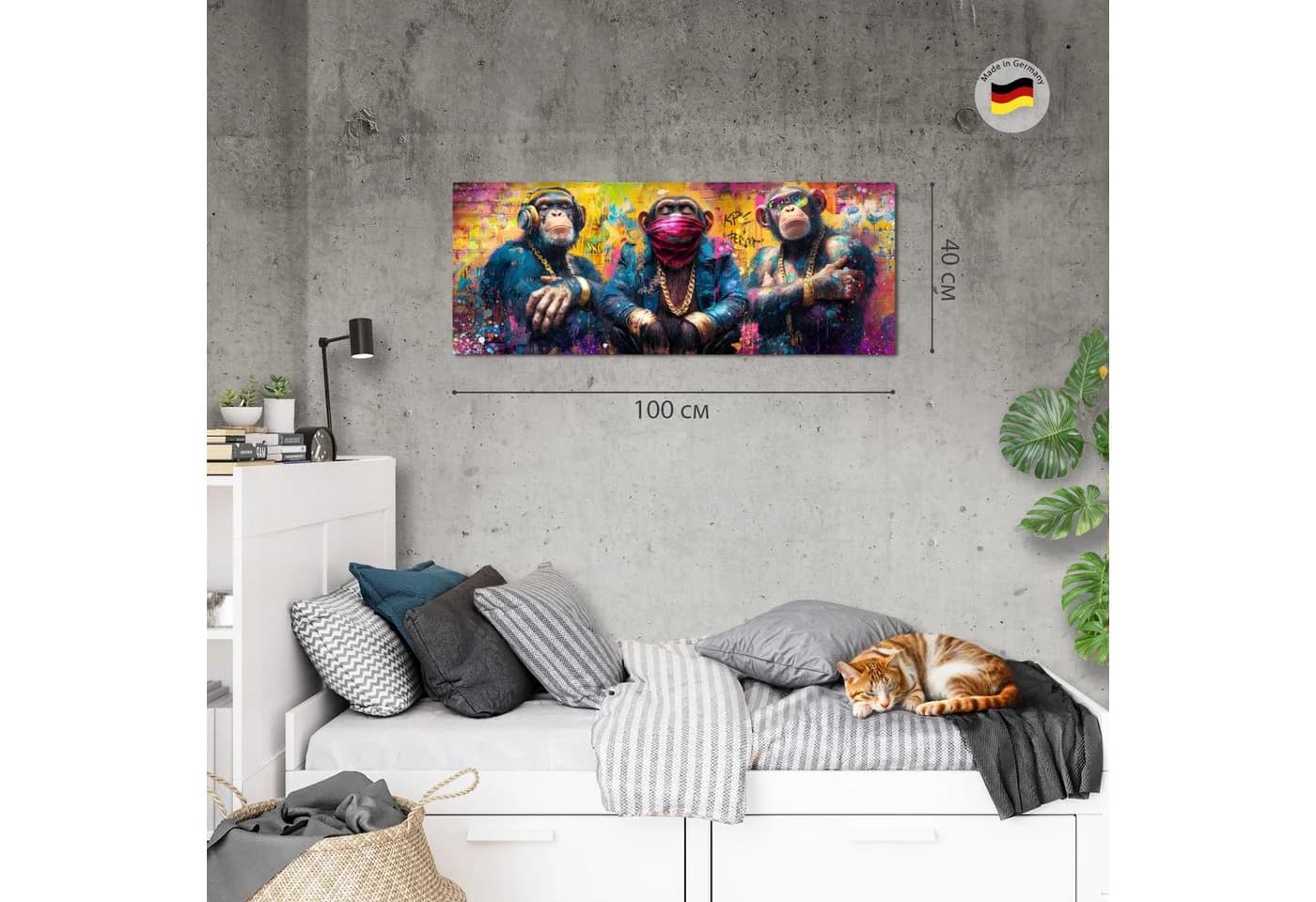 Runa Art XXL-Wandbild Street Art Affe Graffiti