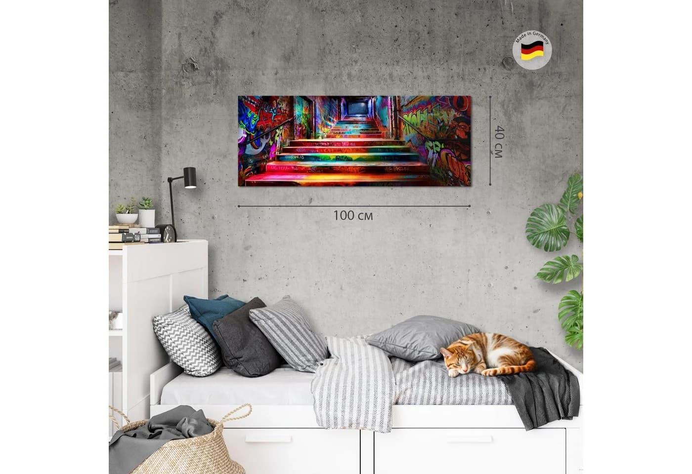 Runa Art XXL-Wandbild Street Art Treppen Graffiti