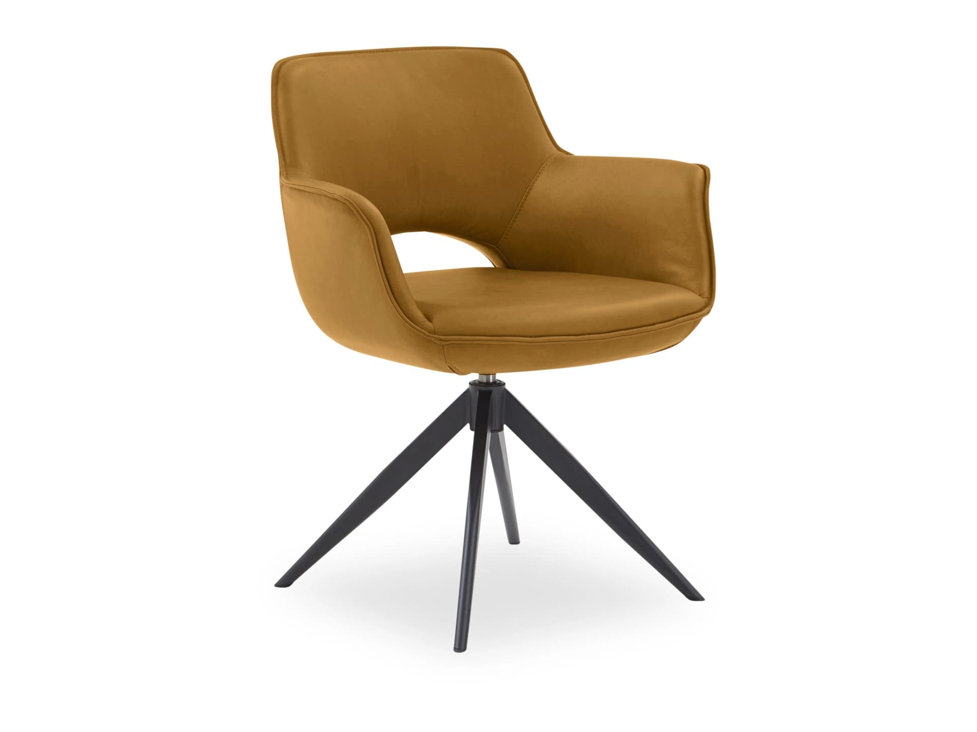 Designstuhl aus Leder und Eisen in Schwarz
