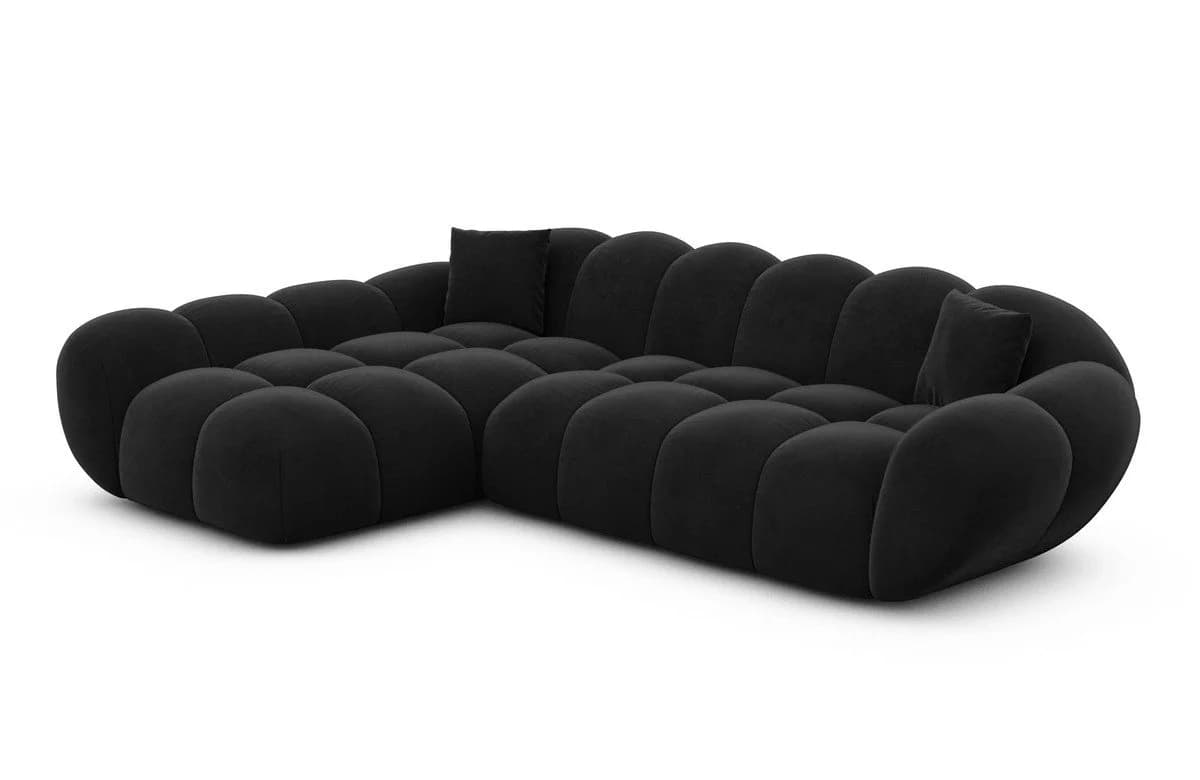 Sofa Dreams Polsterecke Maleron L Form kurz Samt Schwarz