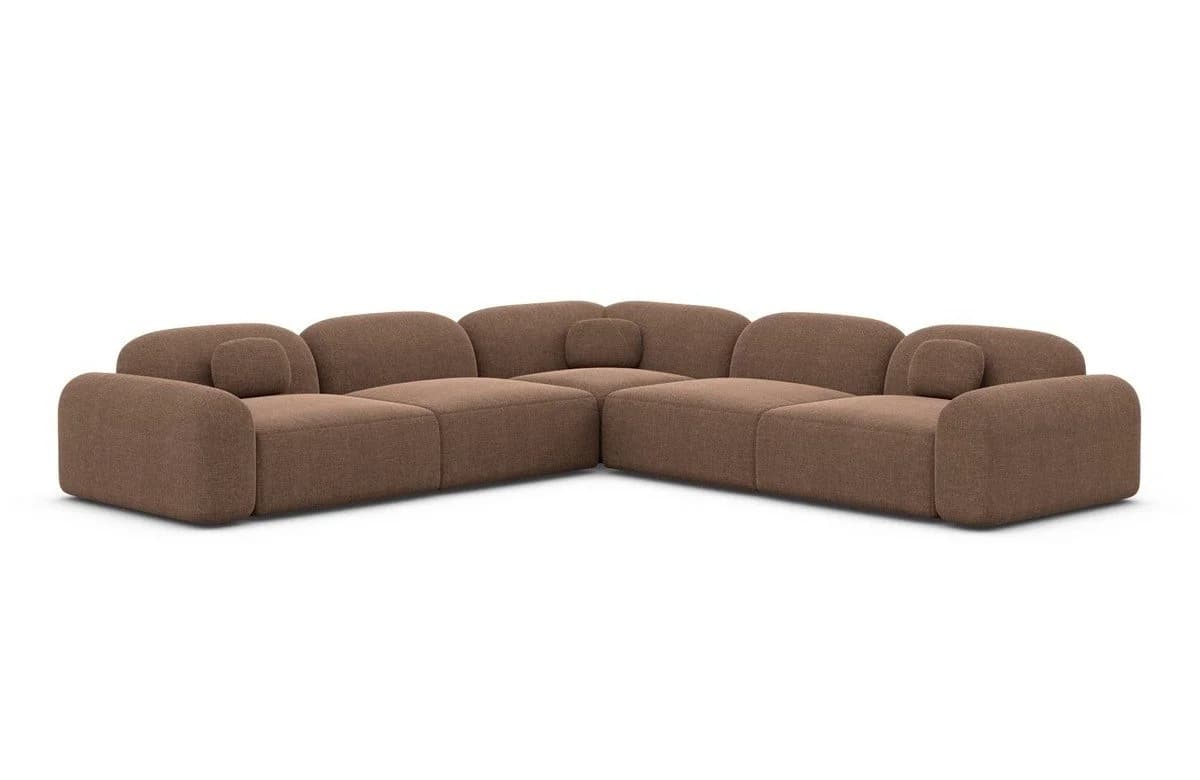 Sofa Dreams Ecksofa Barcelona L-Form Stoff Couch Braun