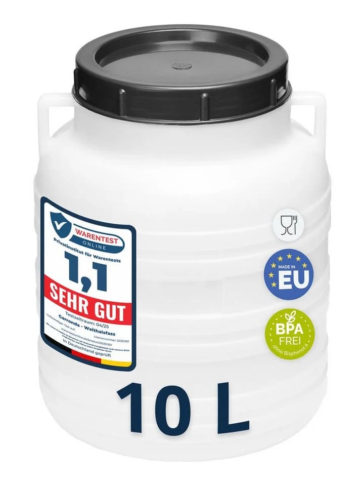 Garronda Regentonne 10L Lebensmittelfass Sauerkrautfass Hobbock Garten