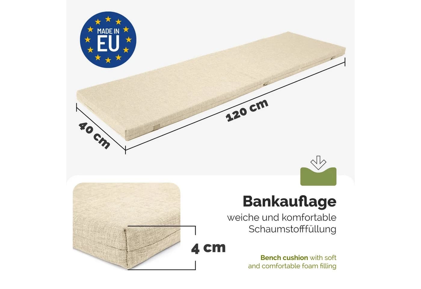 Garronda Bankauflage Cappuccino wasserabweisend