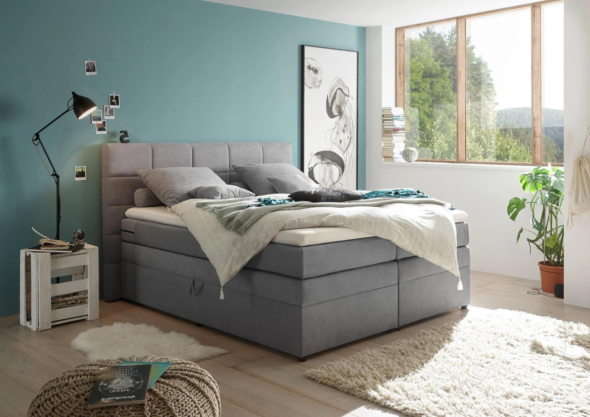 Boxspringbett Tacoma 3 inkl. Topper Anthrazit