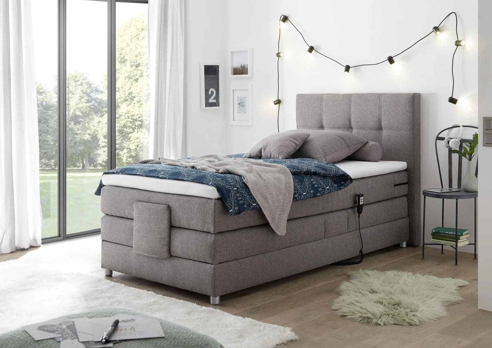 Boxspringbett HARPER BORBA mit elektrischer Verstellung und Topper