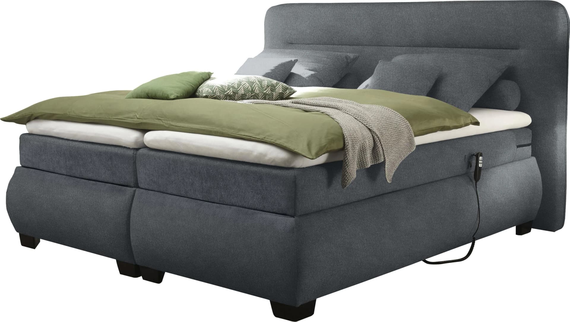 Boxspringbett Evolution Anthrazit Elektrisch Verstellbar mit Motor und Topper