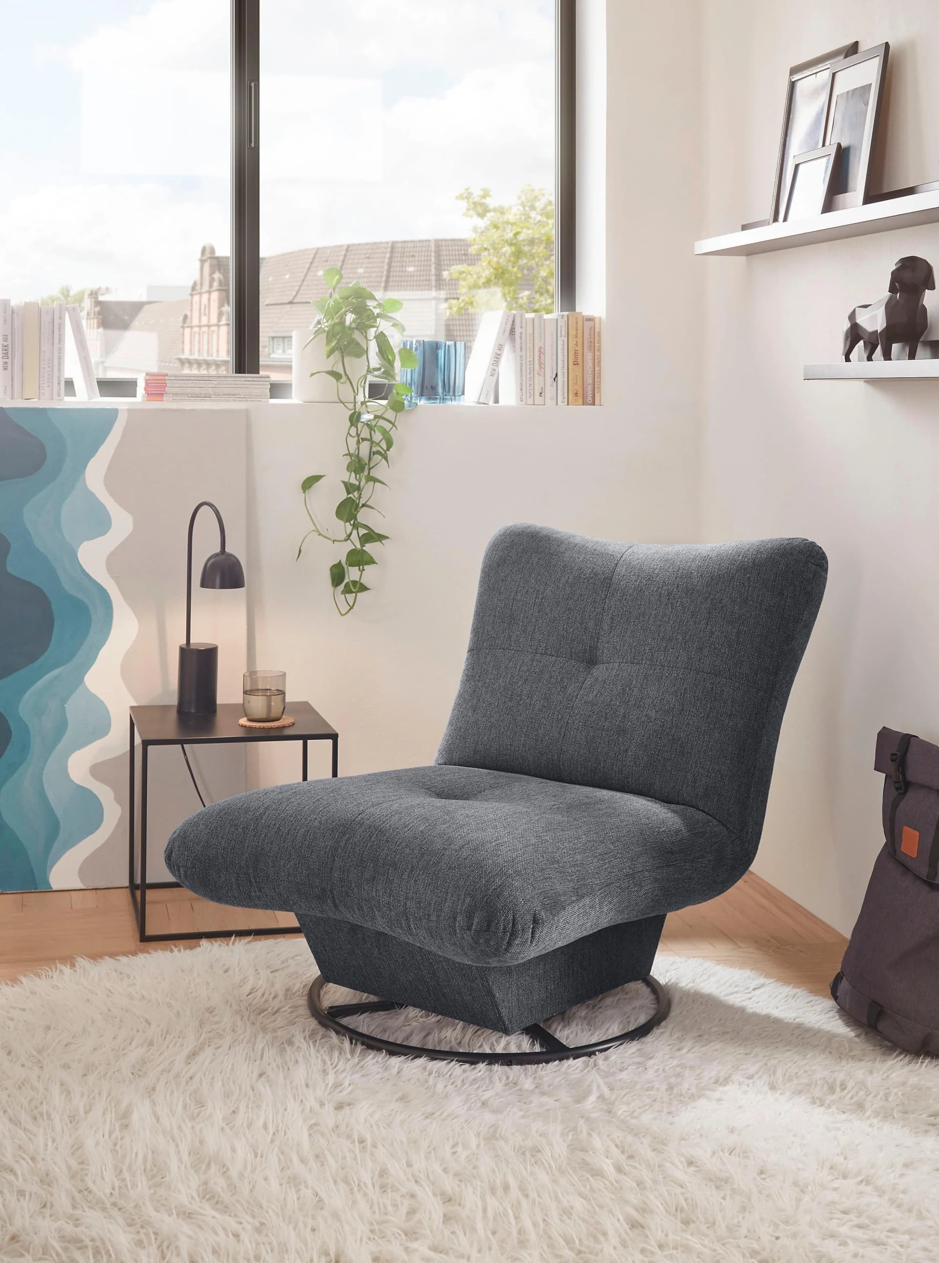 Drehsessel ED EXCITING DESIGN Maranello Grau Anthrazit 100% Polyester