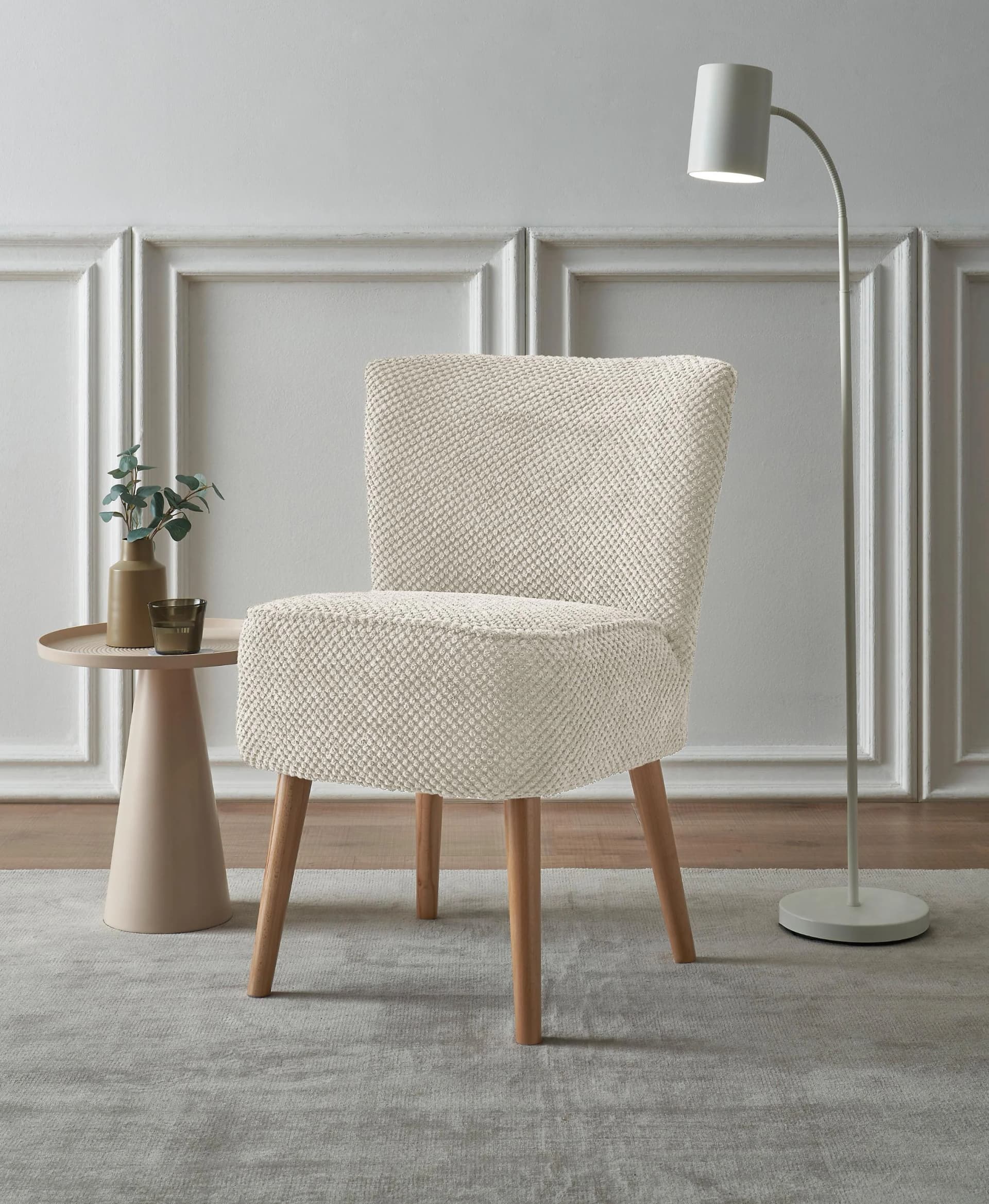 Cocktailsessel ED EXCITING DESIGN Earl Creme Microvelours