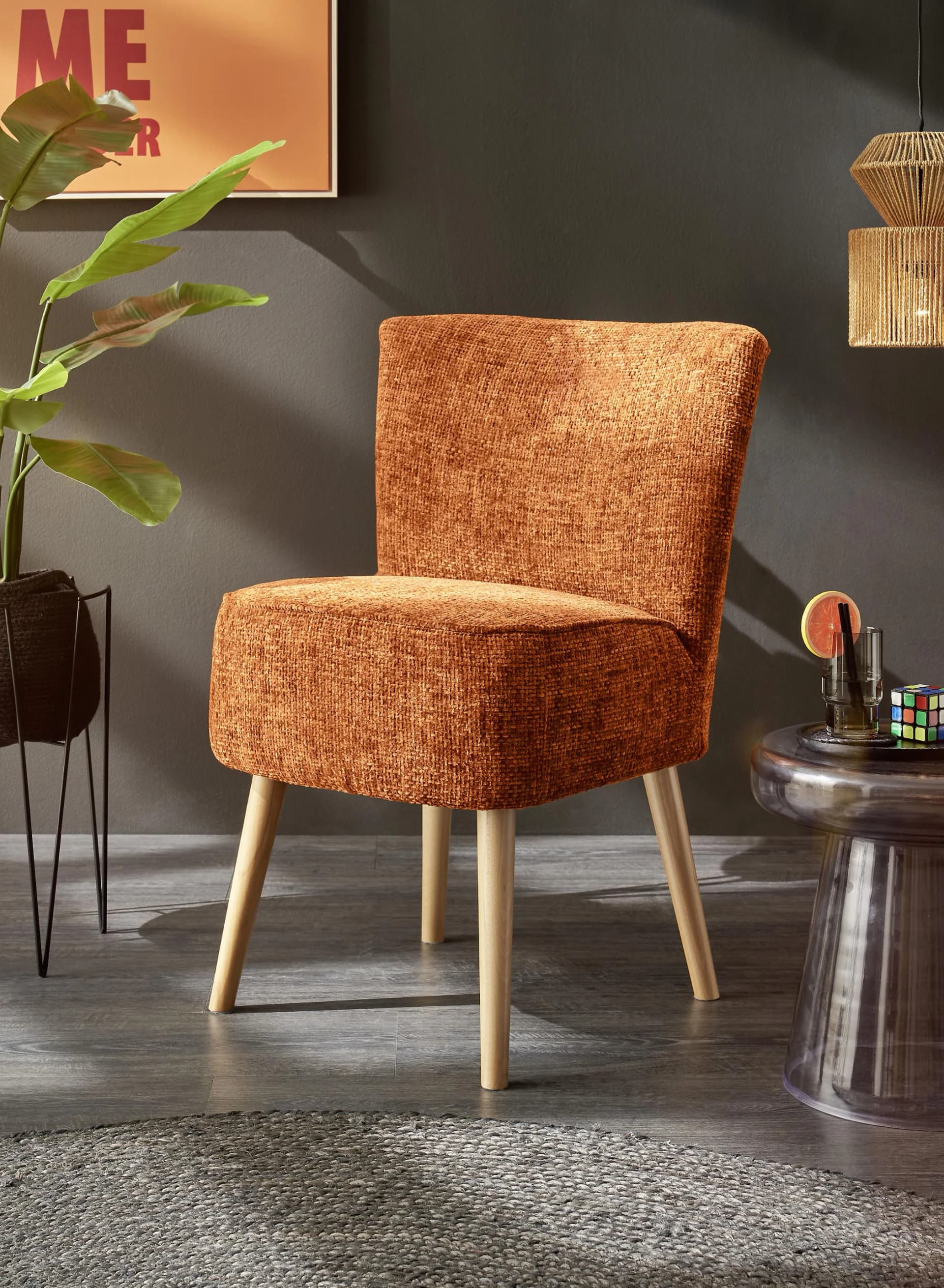 Cocktailsessel ED EXCITING DESIGN Earl Orange Microvelours