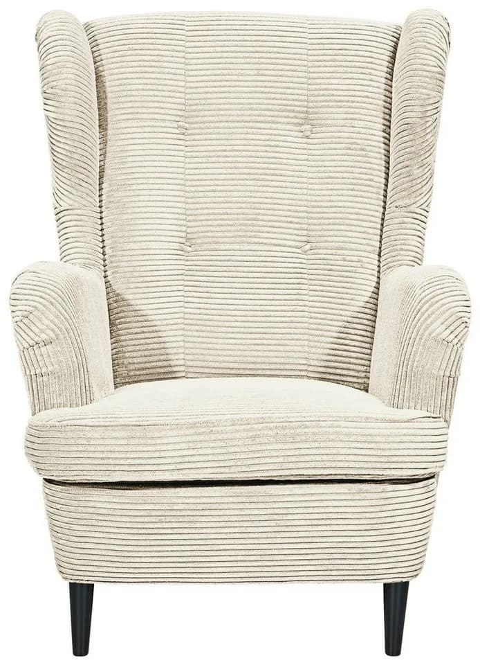 Ohrensessel Oskar von ED EXCITING DESIGN in Beige mit Massivholzfüßen