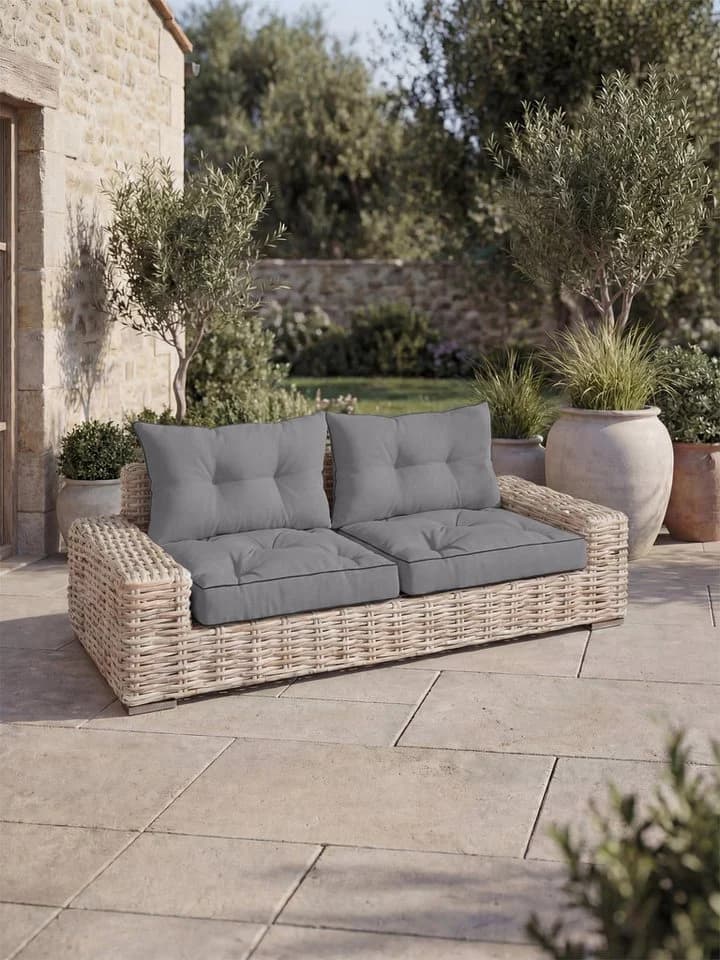 Aspero Sitzauflage Set Stuhl- und Rückenkissen 58x58 cm & 58x40 cm