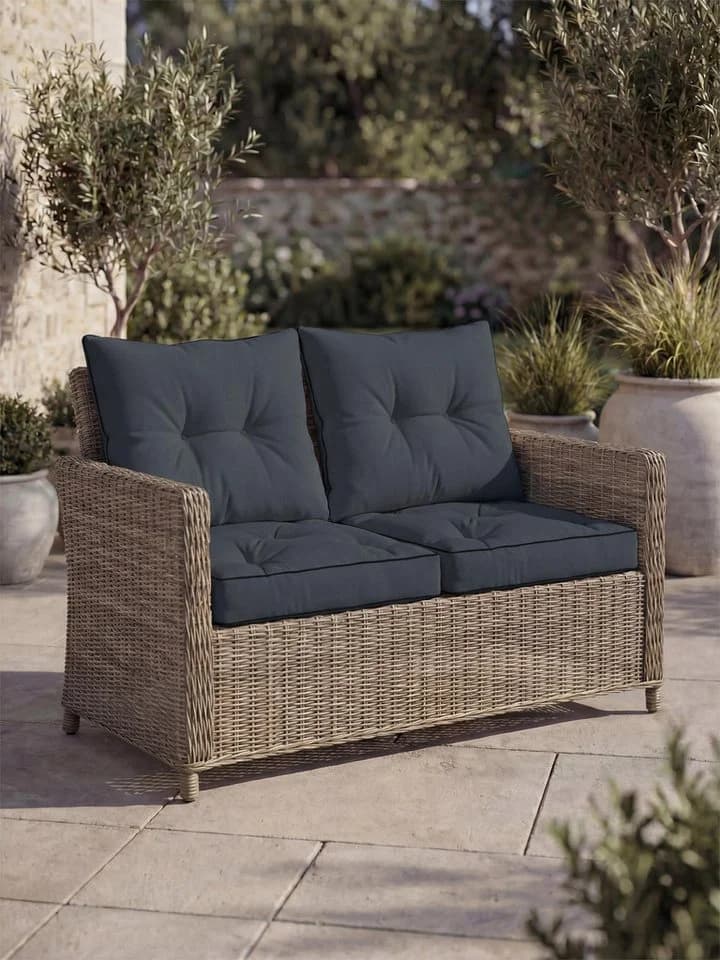 Aspero Rückenkissen 2er Set 40x50 cm Grau Polyester Outdoor