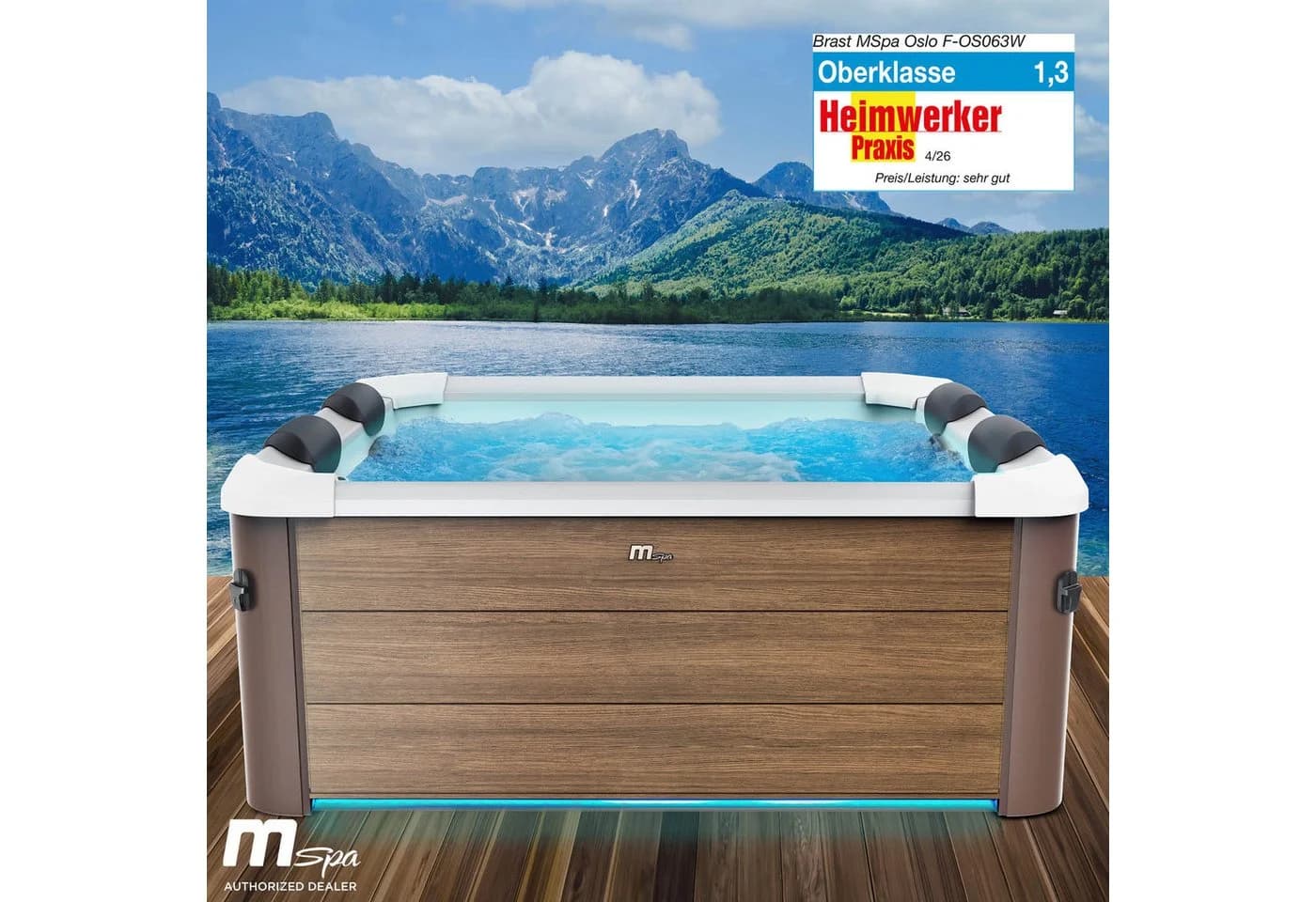 BRAST Whirlpool MSpa Oslo Sapphire & Amber Feste Außenwand LED