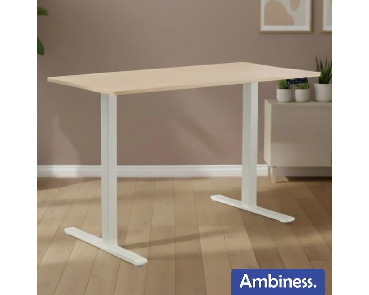 AMBINESS Höhenverstellbarer Schreibtisch FlexxPro 120x60 cm Ahorn