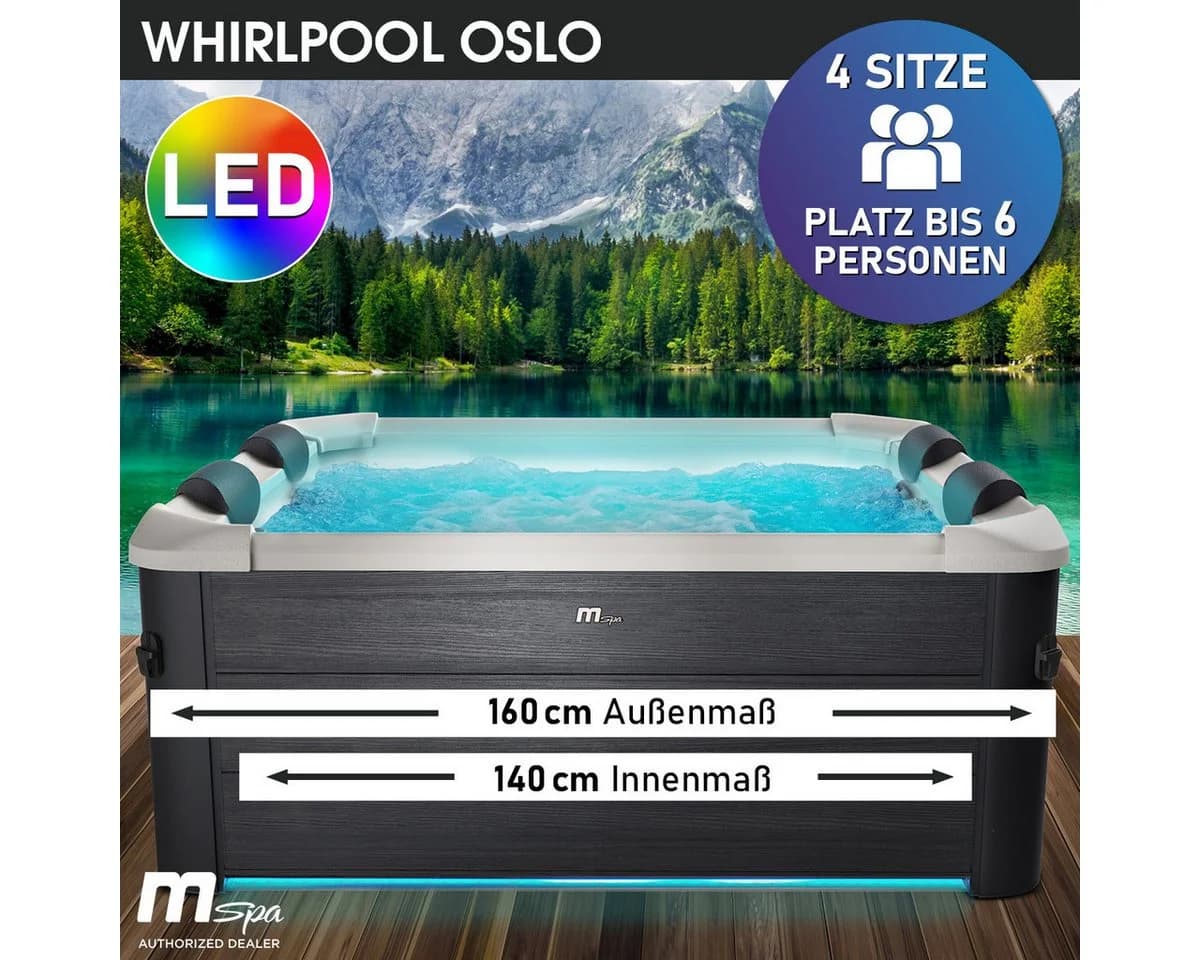 BRAST Whirlpool MSpa Oslo LED-Beleuchtung 6 Personen