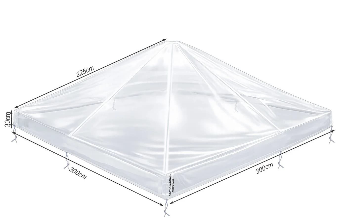 Quick Star Pavillon-Schutzhülle 3x3m Transparent PVC