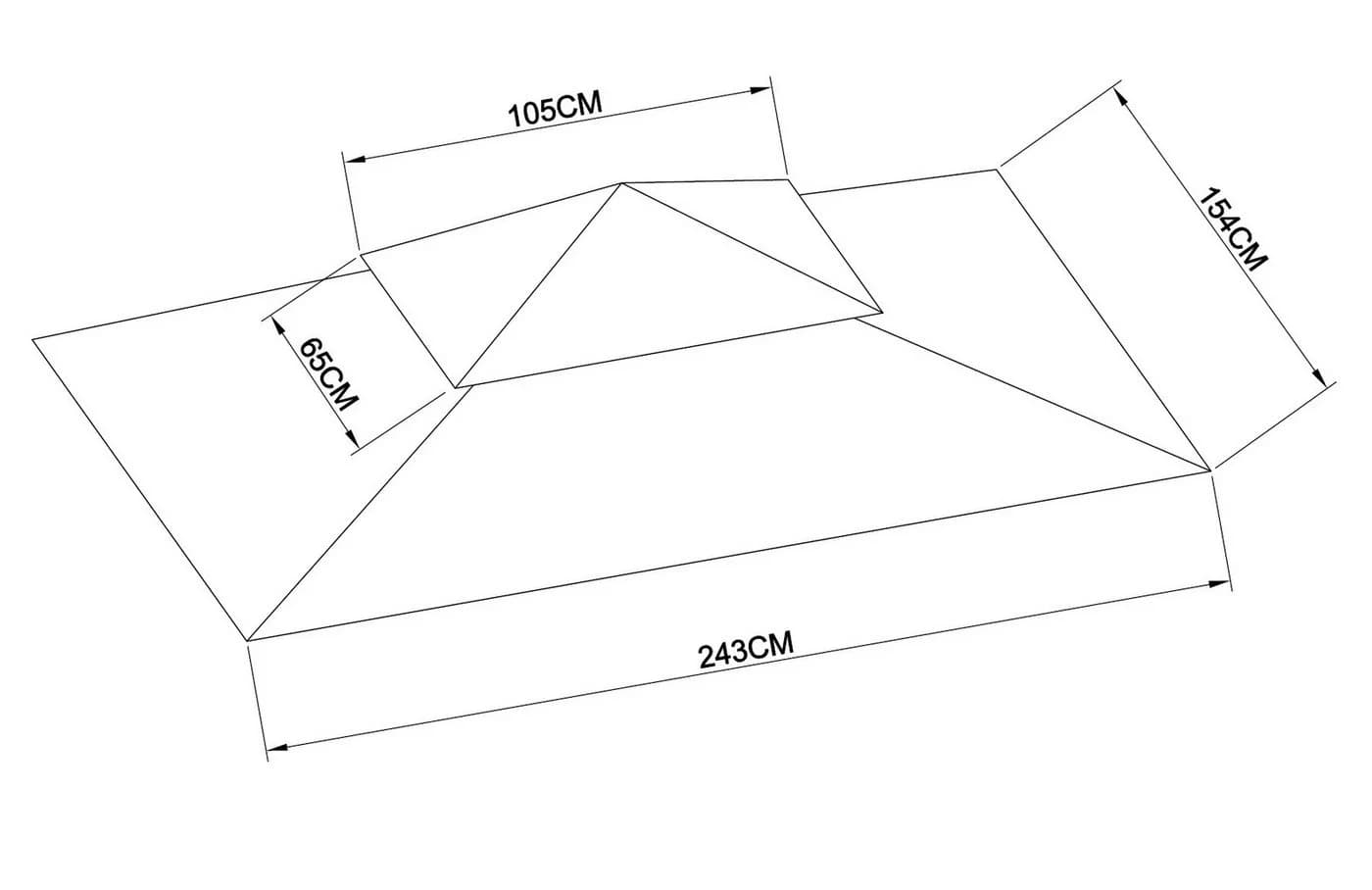 Quick Star Ersatzdach Grillpavillon Grau 245x150 cm