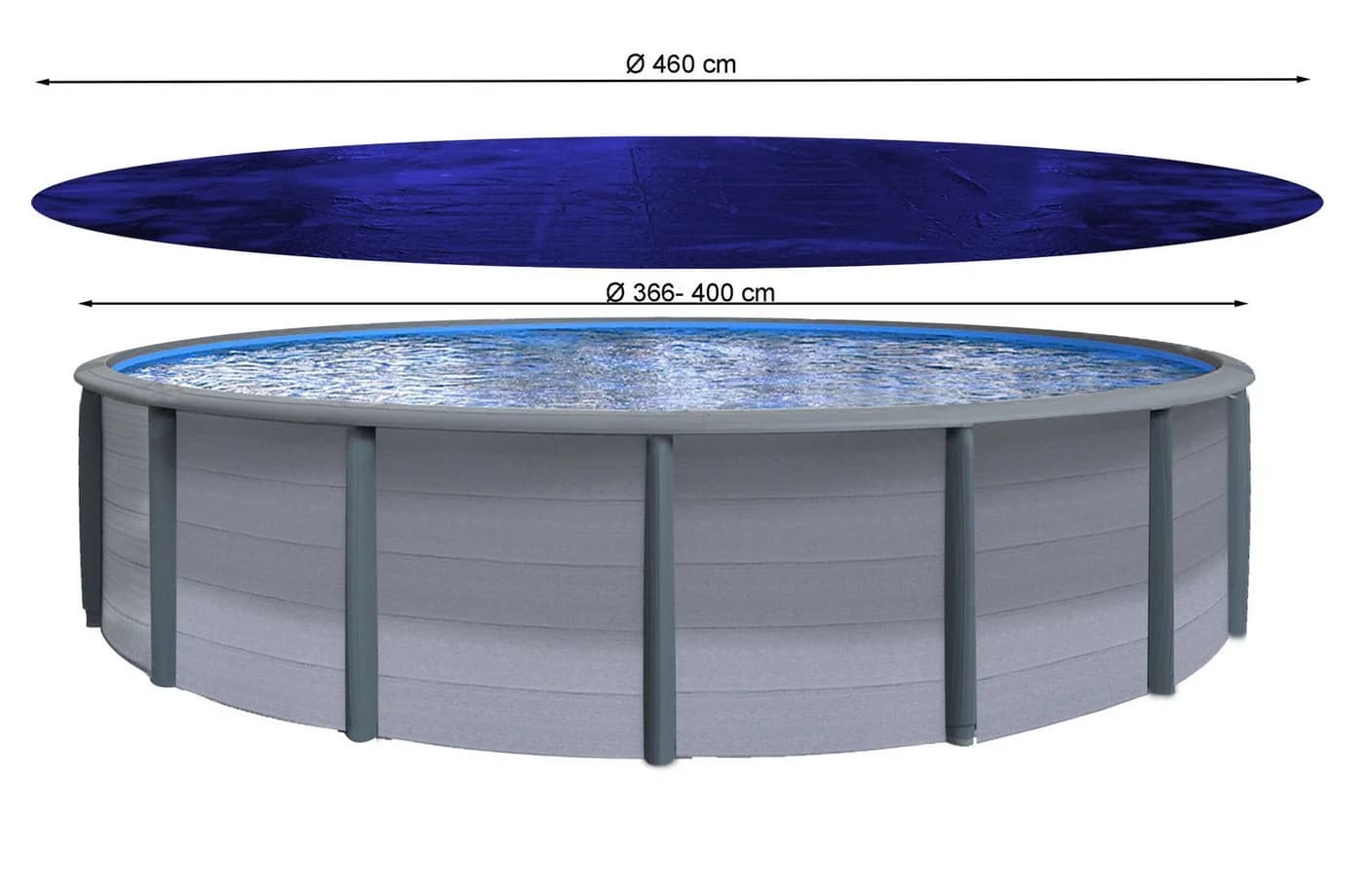 Quick Star Pool-Abdeckplane Rund UV-Resistent Blau/Schwarz