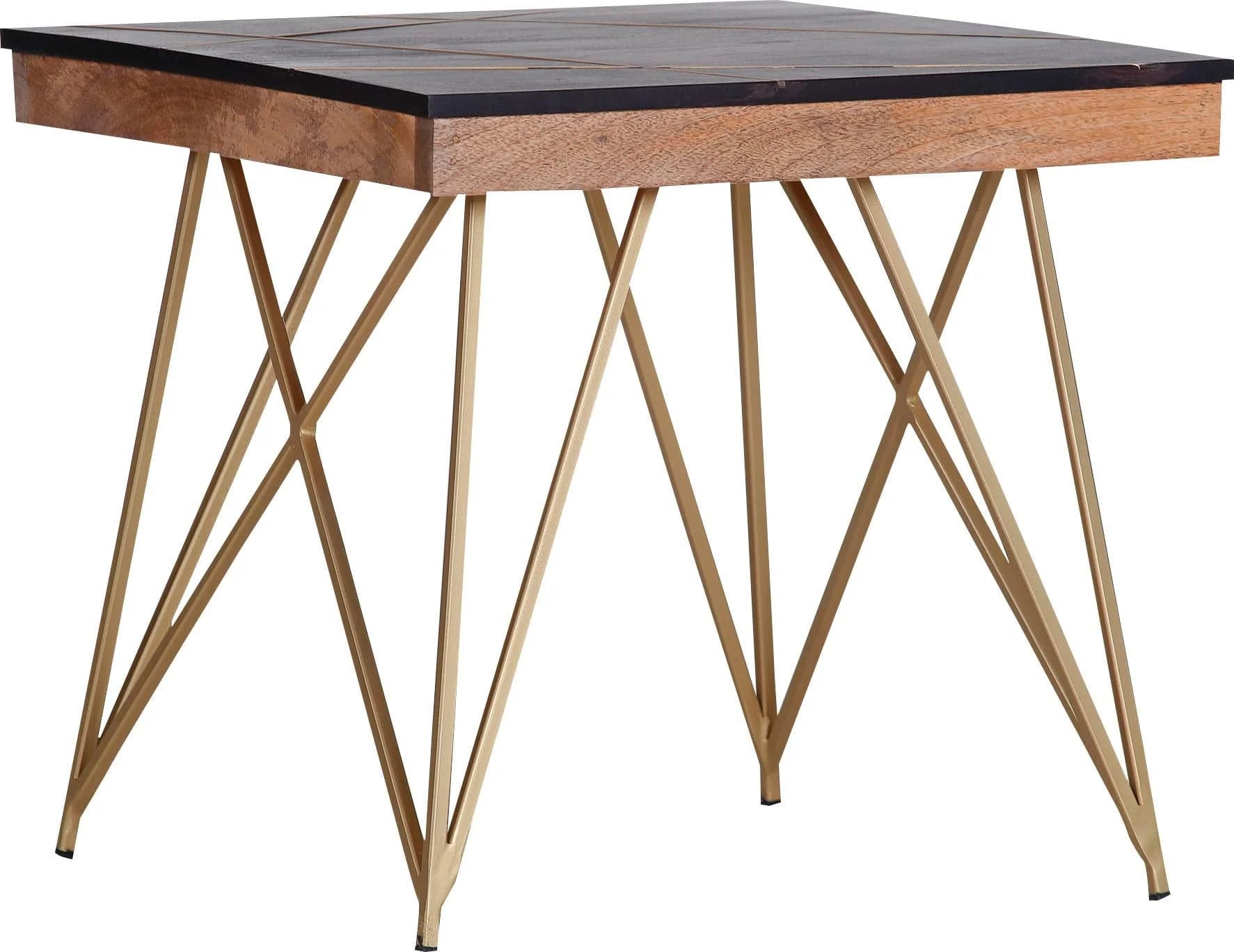 GUTMANN FACTORY Beistelltisch Lennon Schwarz/Gold Mango-Holz