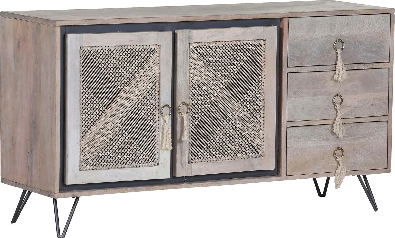 GUTMANN FACTORY Sideboard Amalfi Natur Massivholz mit Soft-Close Schubladen