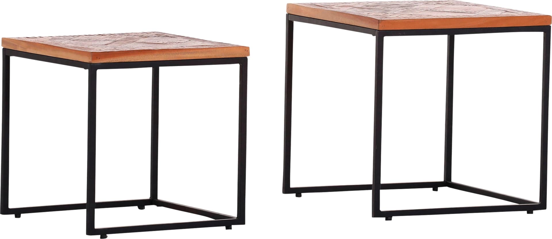 GUTMANN FACTORY Beistelltisch Siesta Natur Schwarz Massivholz