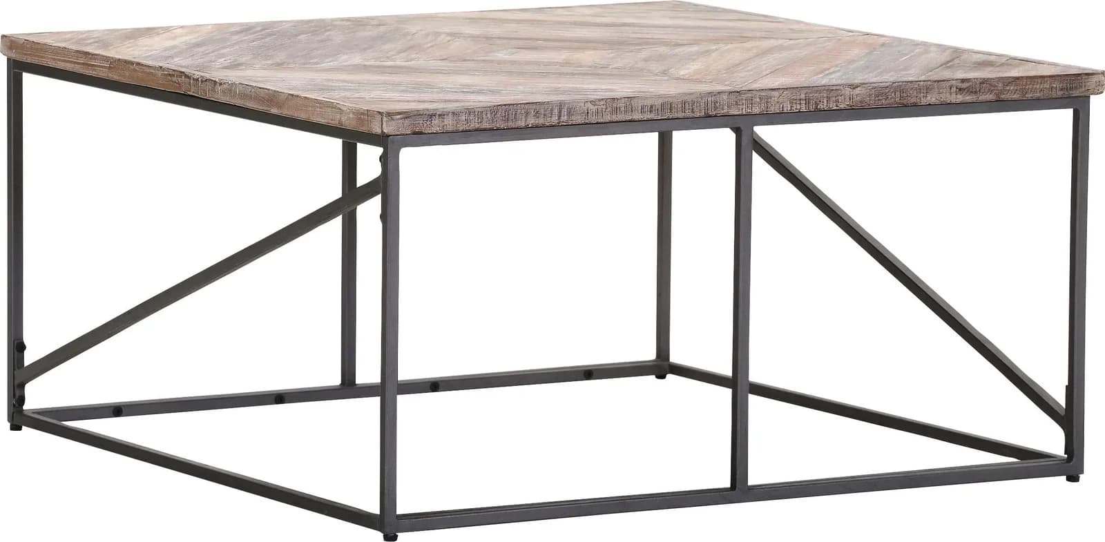 GUTMANN FACTORY Couchtisch Braun Grau Massivholz Metall