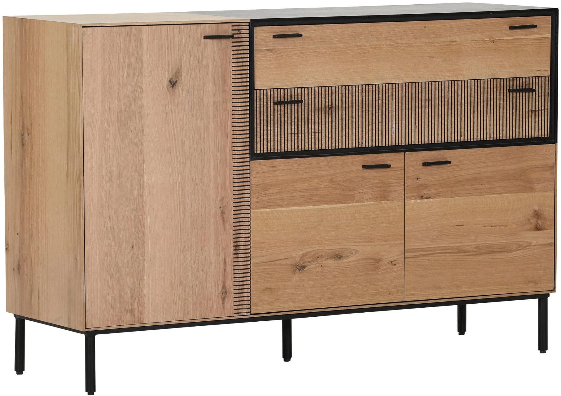 GUTMANN FACTORY Sideboard Braun Schwarz mit Soft-Close