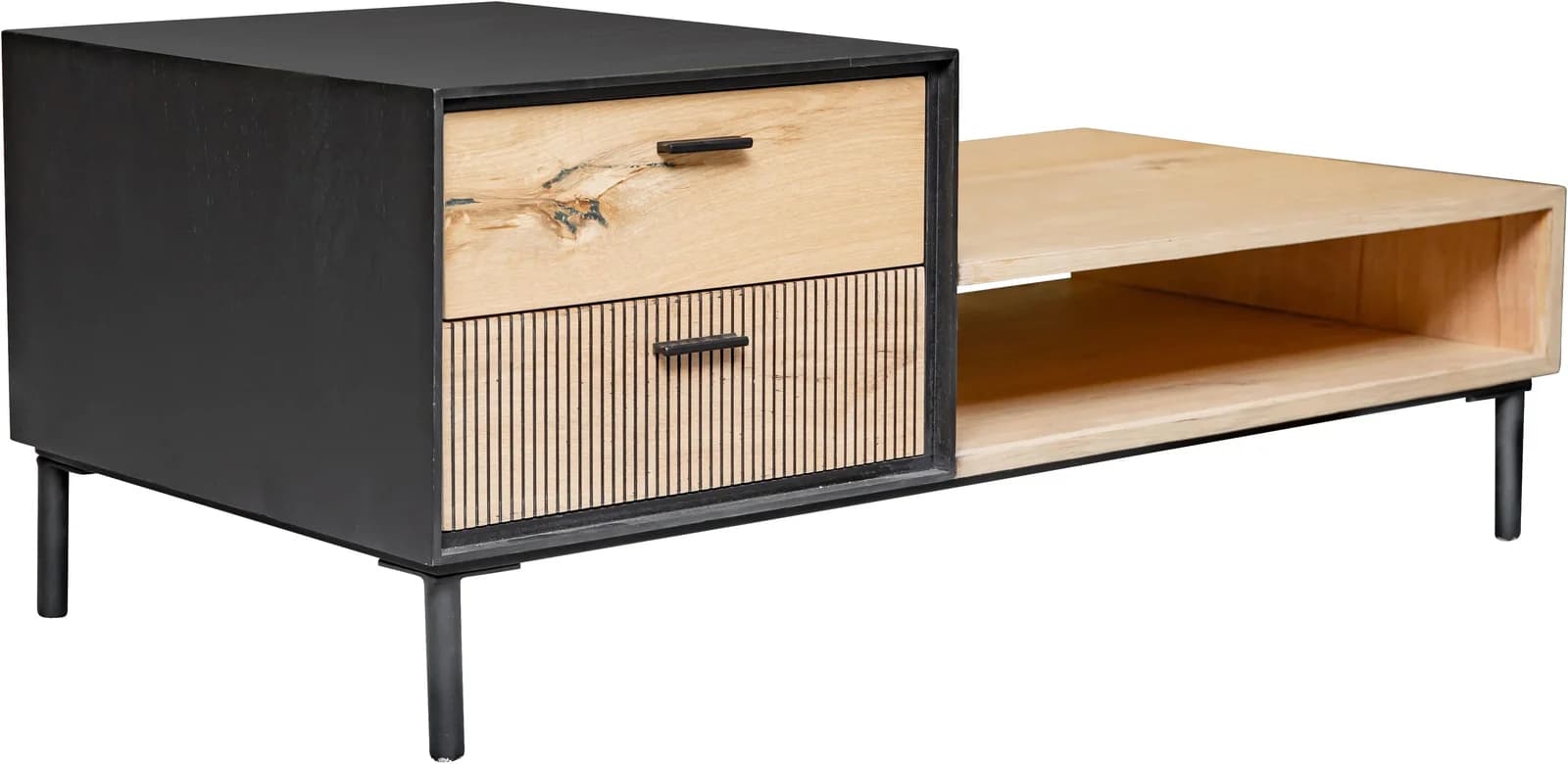 GUTMANN FACTORY Couchtisch Rechteck Natur/Schwarz MDF Metall